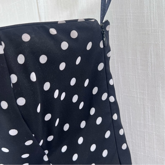 White House Black Market Polka Dot Ruffle Tiered Strapless Dress Size 10 - Picture 8 of 13
